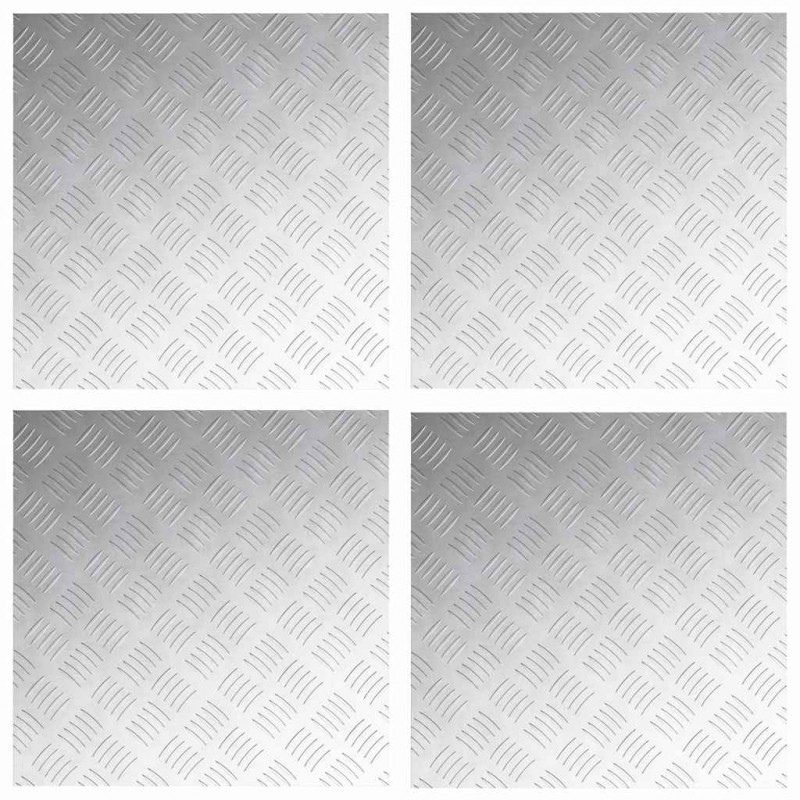 Stopień Kwadrat 4 pcs Srebrny 50 x 50 cm Aluminium