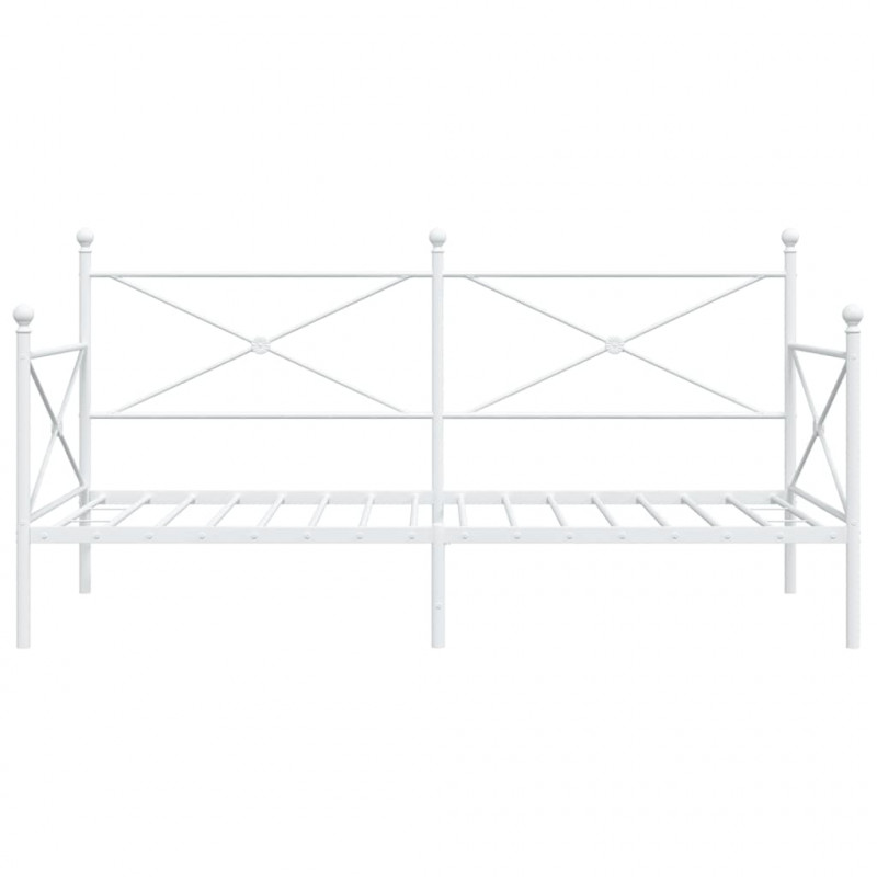 Łóżko dzienne bez materaca białe 100x200 cm stalowe