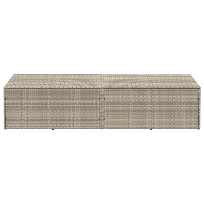 Skrzynia ogrodowa jasnoszara 220x50x58 cm polirattan