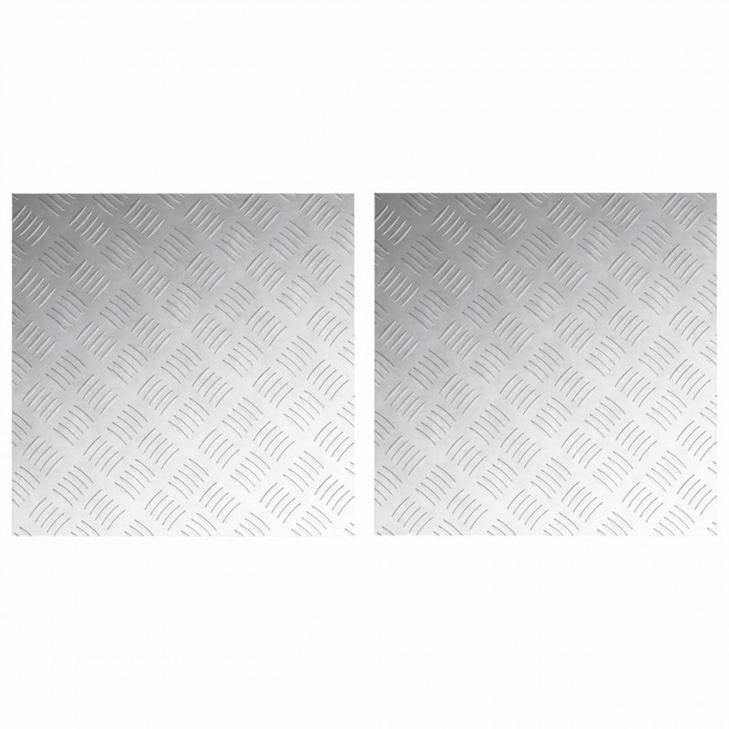 Stopień Kwadrat 2 pcs Srebrny 50 x 50 cm Aluminium