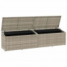 Skrzynia ogrodowa jasnoszara 220x50x58 cm polirattan