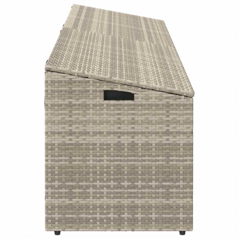 Skrzynia ogrodowa jasnoszara 220x50x58 cm polirattan