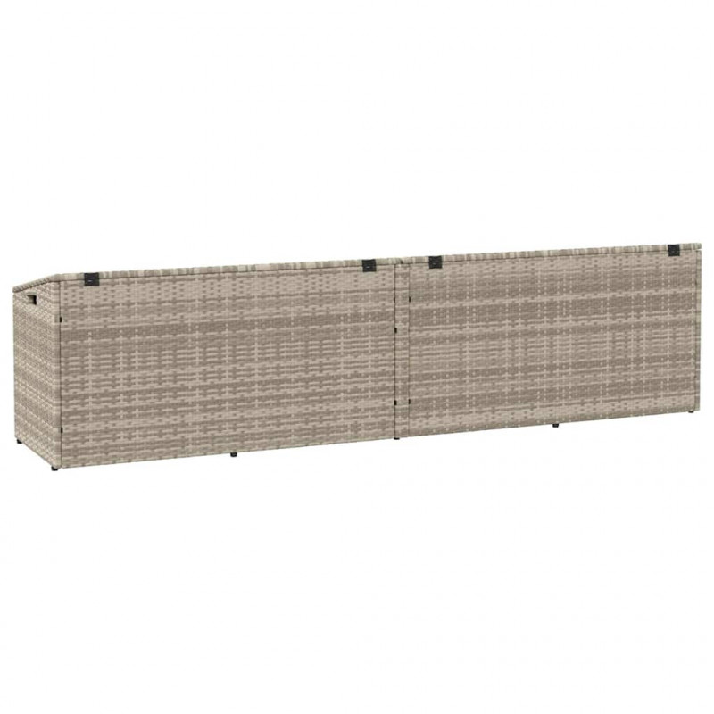 Skrzynia ogrodowa jasnoszara 220x50x58 cm polirattan