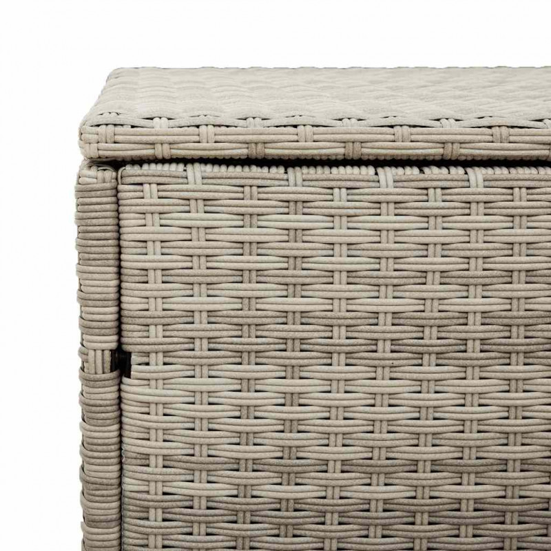Skrzynia ogrodowa jasnoszara 220x50x58 cm polirattan