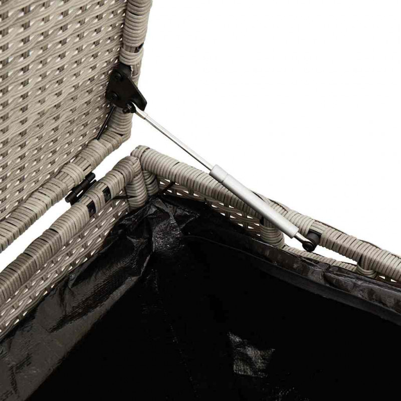 Skrzynia ogrodowa jasnoszara 220x50x58 cm polirattan