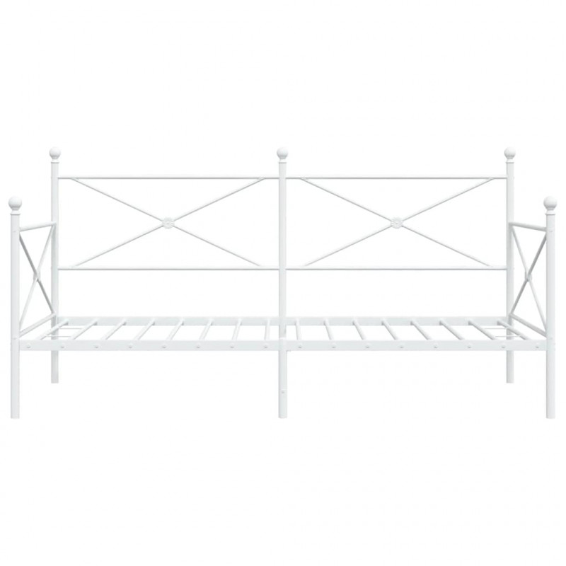 Łóżko dzienne bez materaca białe 107x203 cm stalowe