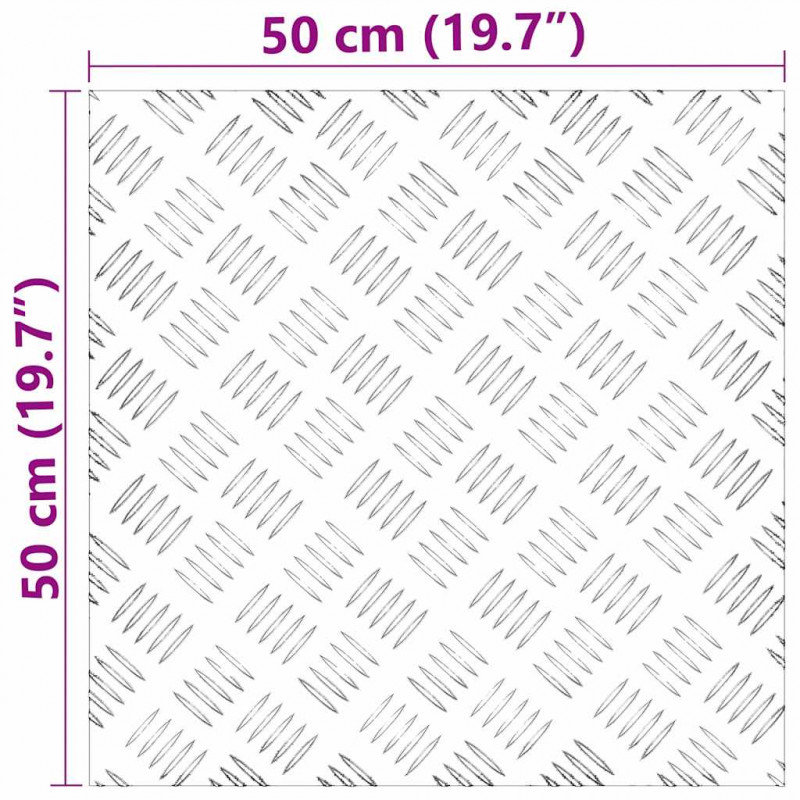 Stopień Kwadrat 4 pcs Srebrny 50 x 50 cm Aluminium