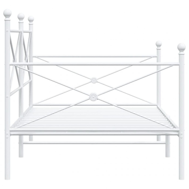 Łóżko dzienne bez materaca białe 107x203 cm stalowe
