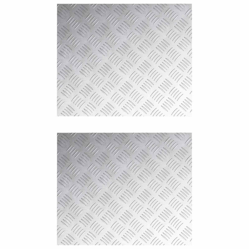 Stopień Prostokątny 2 pcs Srebrny 60 x 50 cm Aluminium