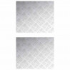 Stopień Prostokątny 2 pcs Srebrny 60 x 50 cm Aluminium