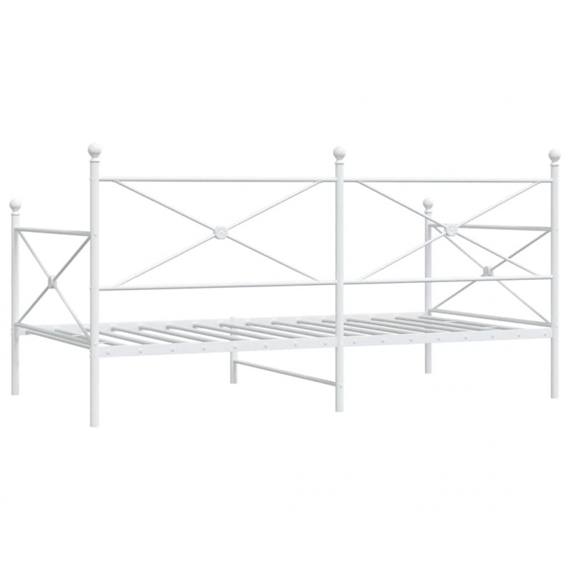 Łóżko dzienne bez materaca białe 107x203 cm stalowe