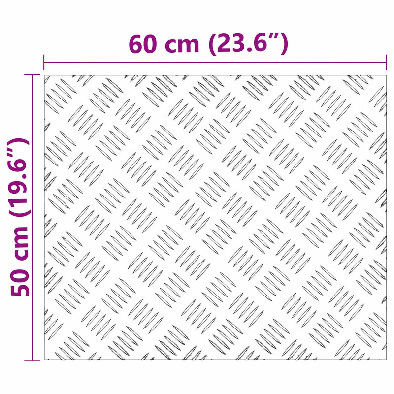Stopień Prostokątny 2 pcs Srebrny 60 x 50 cm Aluminium