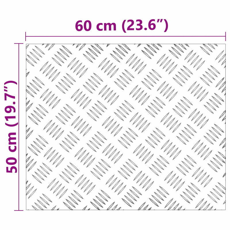 Stopień Prostokątny 4 pcs Srebrny 60 x 50 cm Aluminium