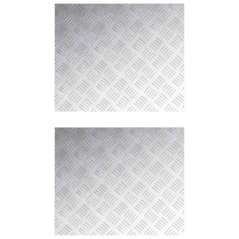 Stopień Prostokątny 2 pcs Srebrny 60 x 50 cm Aluminium