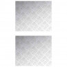 Stopień Prostokątny 2 pcs Srebrny 60 x 50 cm Aluminium