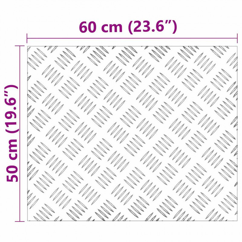 Stopień Prostokątny 2 pcs Srebrny 60 x 50 cm Aluminium