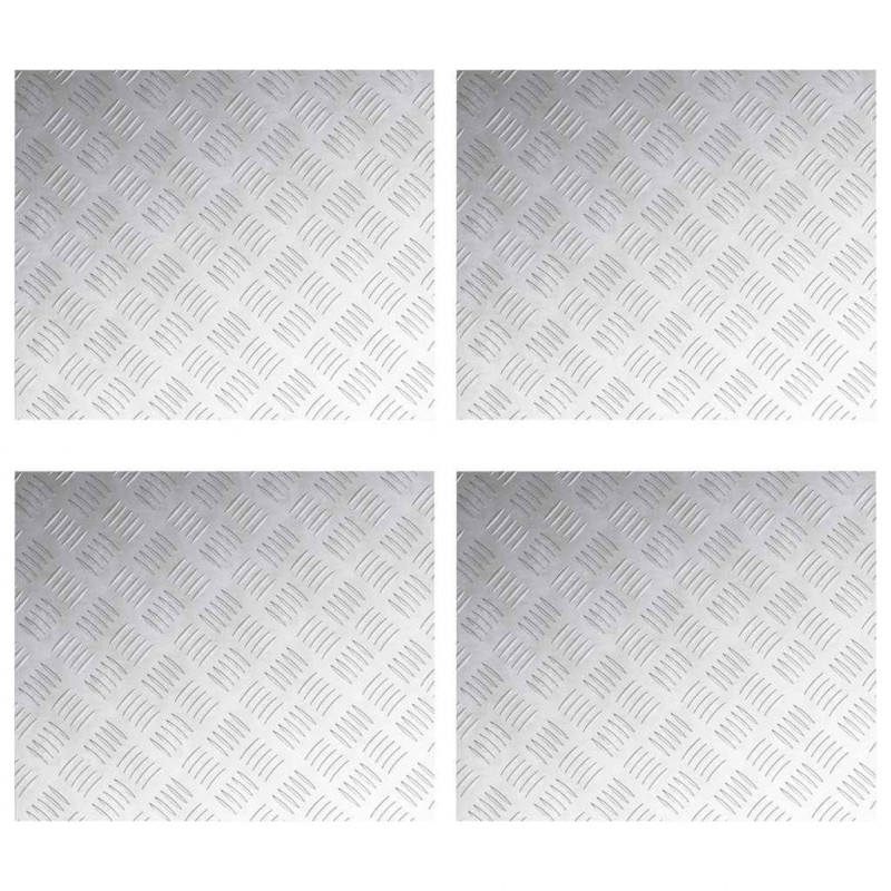 Stopień Prostokątny 4 pcs Srebrny 60 x 50 cm Aluminium