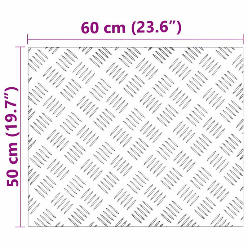 Stopień Prostokątny 4 pcs Srebrny 60 x 50 cm Aluminium