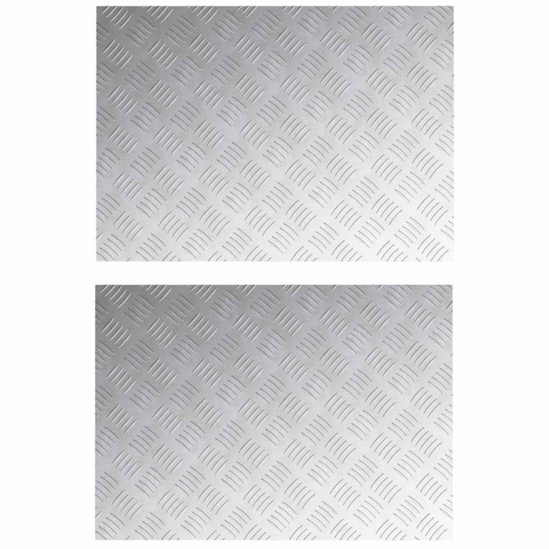 Stopień Prostokątny 2 pcs Srebrny 70 x 50 cm Aluminium