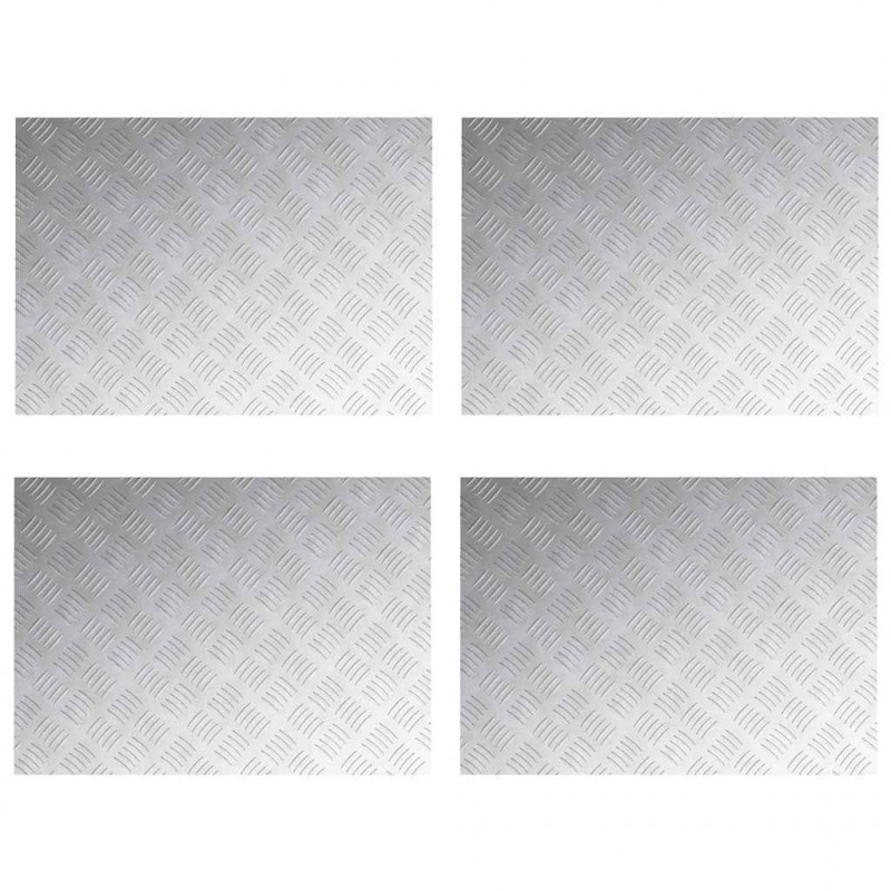 Stopień Prostokątny 4 pcs Srebrny 70 x 50 cm Aluminium
