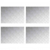 Stopień Prostokątny 4 pcs Srebrny 70 x 50 cm Aluminium