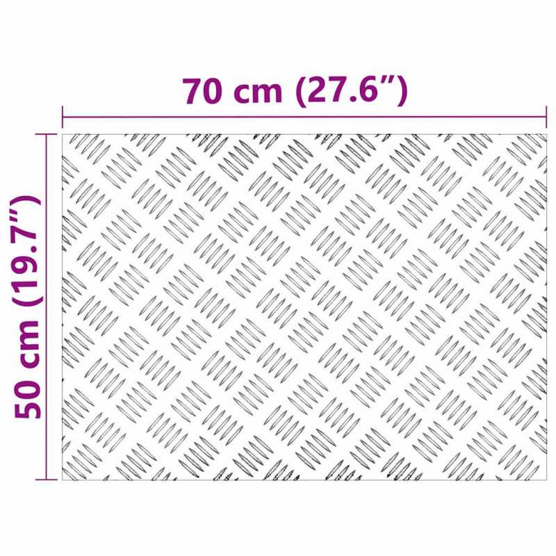 Stopień Prostokątny 4 pcs Srebrny 70 x 50 cm Aluminium