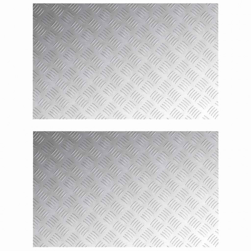Stopień Prostokątny 2 pcs Srebrny 80 x 50 cm Aluminium