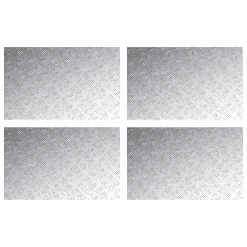 Stopień Prostokątny 4 pcs Srebrny 80 x 50 cm Aluminium