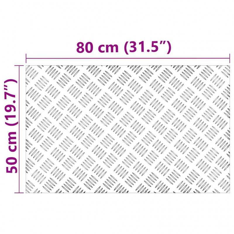 Stopień Prostokątny 4 pcs Srebrny 80 x 50 cm Aluminium