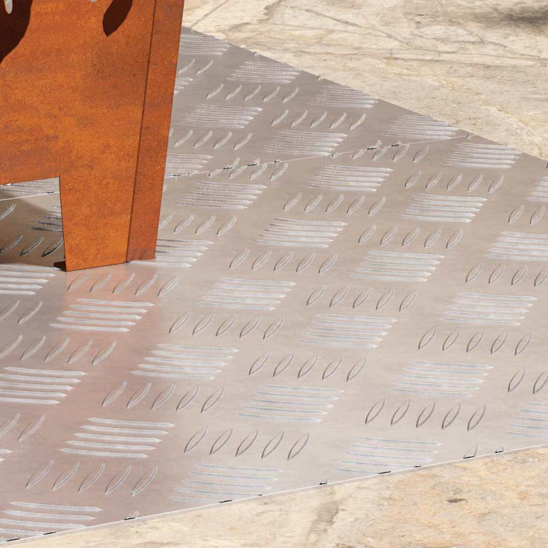 Stopień Prostokątny 2 pcs Srebrny 90 x 50 cm Aluminium