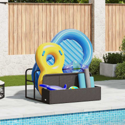 Poolside Float Storage Czarny 110x100x57 cm Polirattan
