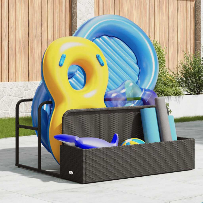 Poolside Float Storage Czarny 110x100x57 cm Polirattan