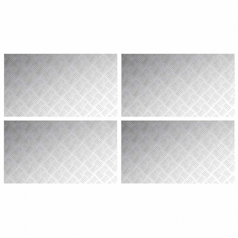 Stopień Prostokątny 4 pcs Srebrny 90 x 50 cm Aluminium