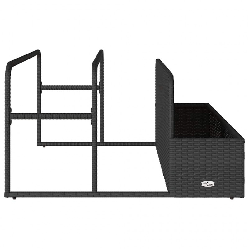Poolside Float Storage Czarny 110x100x57 cm Polirattan