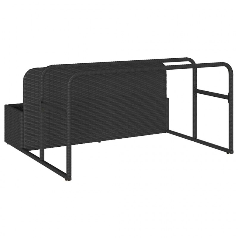 Poolside Float Storage Czarny 110x100x57 cm Polirattan