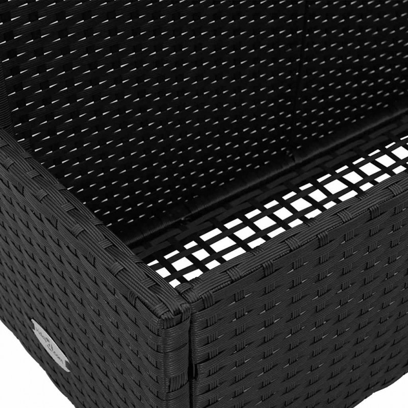 Poolside Float Storage Czarny 110x100x57 cm Polirattan