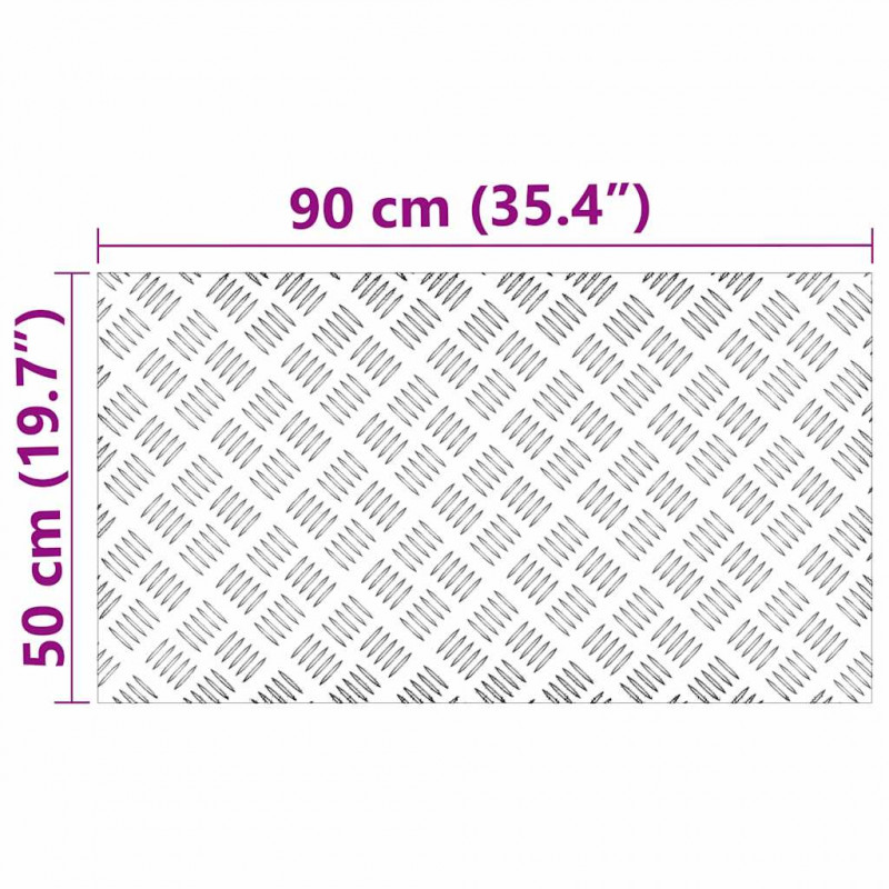 Stopień Prostokątny 4 pcs Srebrny 90 x 50 cm Aluminium