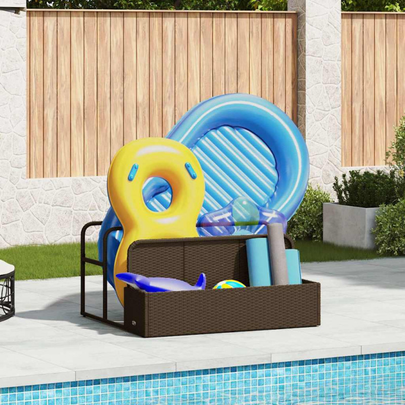 Poolside Float Storage Brązowy 110x100x57 cm Polirattan