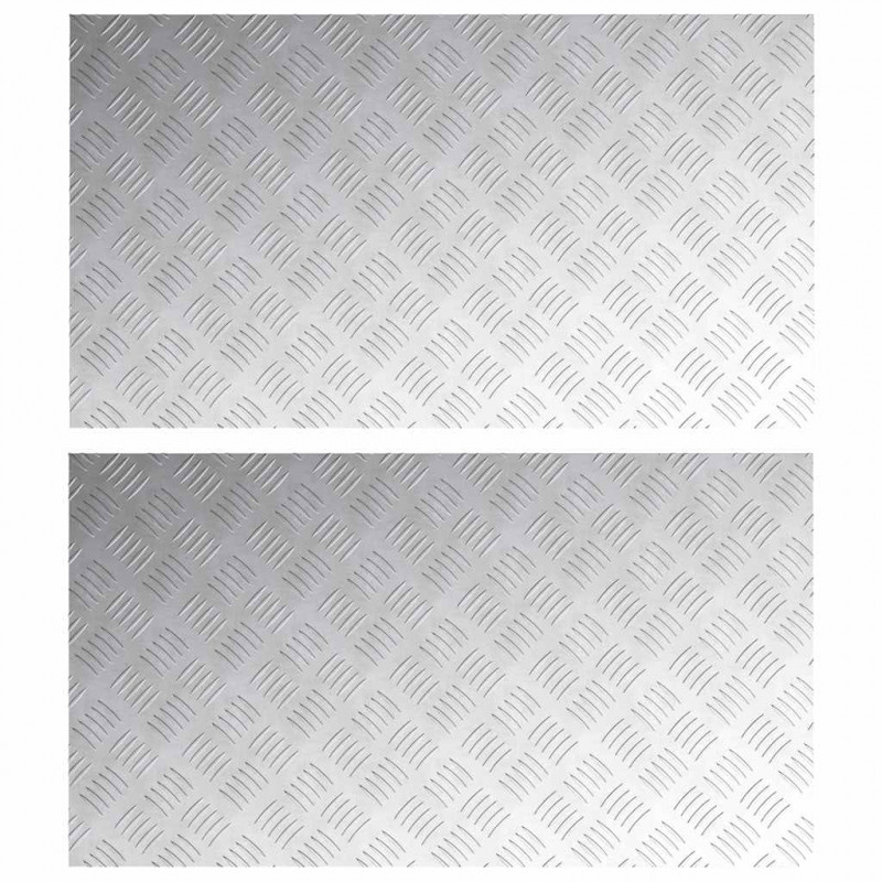 Stopień Prostokątny 2 pcs Srebrny 90 x 50 cm Aluminium