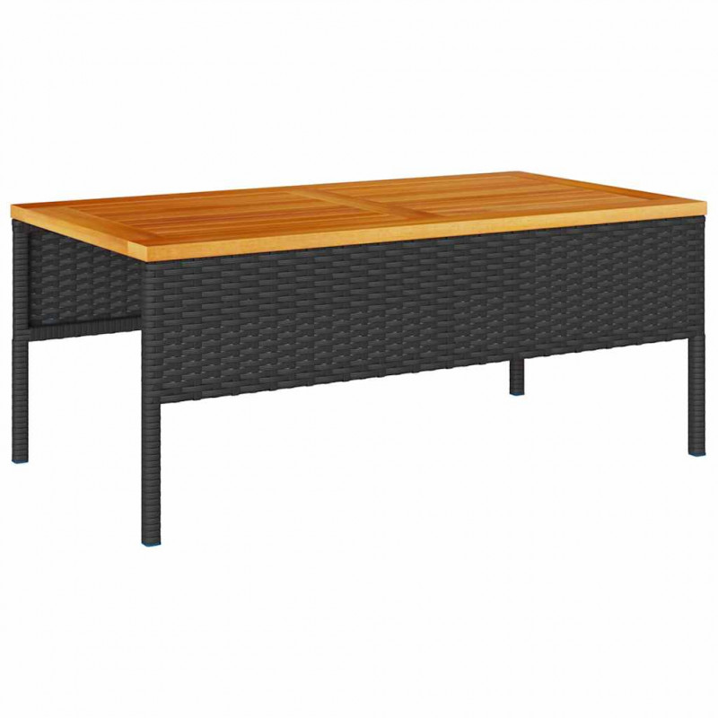 Zestaw Sof na Ogród z poduszką 6 pcs Czarny polirattan