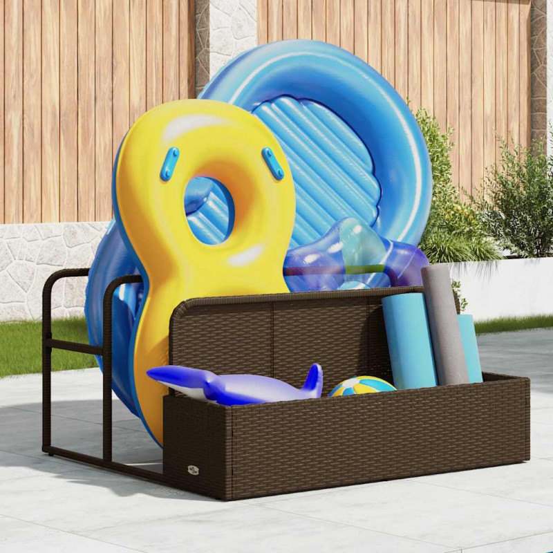 Poolside Float Storage Brązowy 110x100x57 cm Polirattan