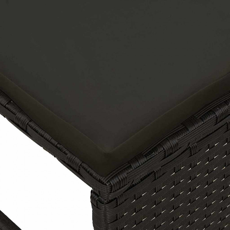 Zestaw Sof na Ogród z poduszką 6 pcs Czarny polirattan