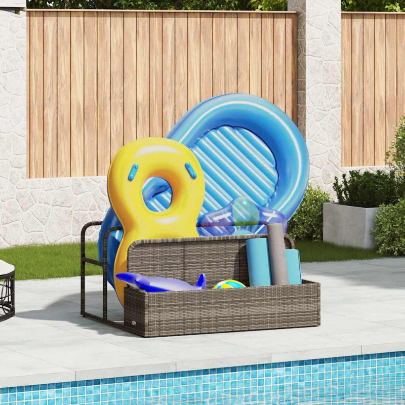 Poolside Float Storage Szary 110x100x57 cm Polirattan