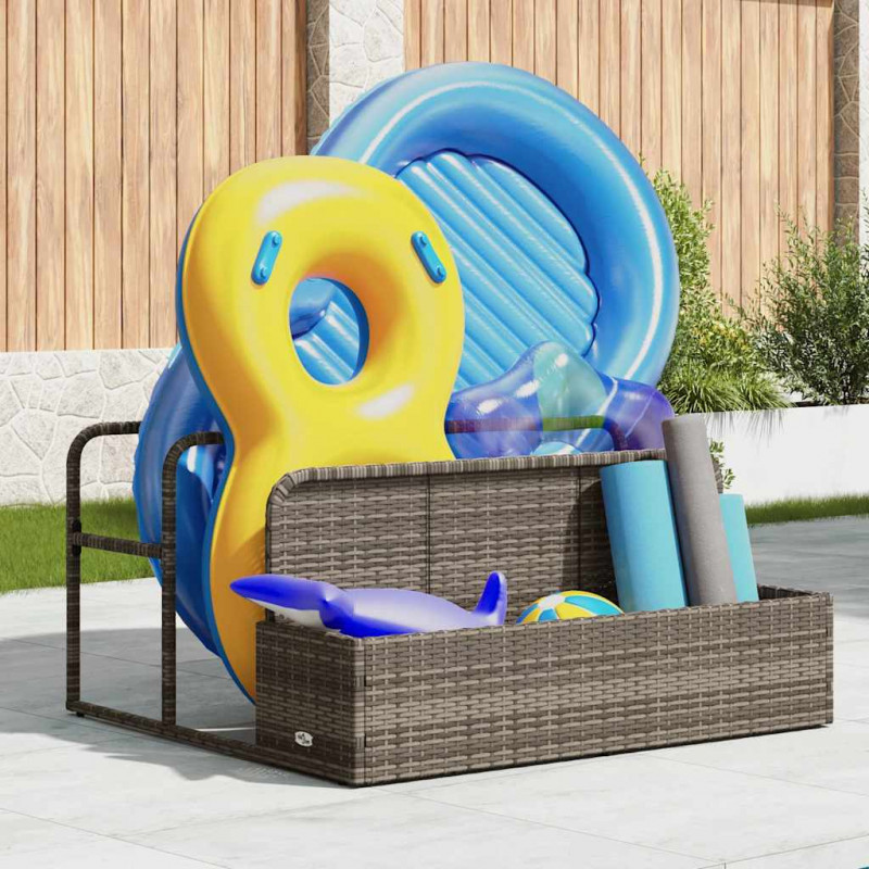 Poolside Float Storage Szary 110x100x57 cm Polirattan
