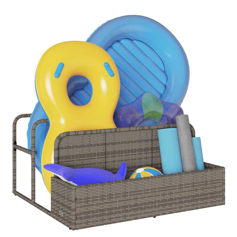 Poolside Float Storage Szary 110x100x57 cm Polirattan
