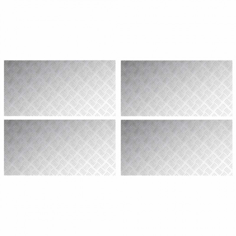 Stopień Prostokątny 4 pcs Srebrny 100 x 50 cm Aluminium