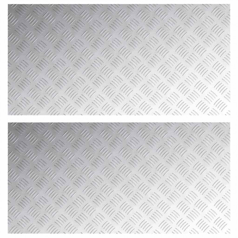 Stopień Prostokątny 2 pcs Srebrny 100 x 50 cm Aluminium