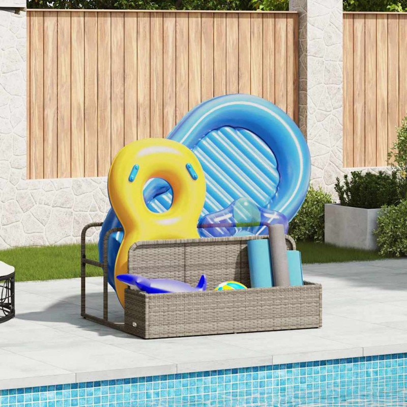 Poolside Float Storage Jasnoszary 110x100x57 cm Polirattan