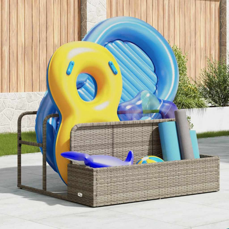 Poolside Float Storage Jasnoszary 110x100x57 cm Polirattan