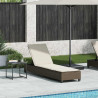 Leżak z poduszkami Brązowy 55x200x25,5cm Polirattan